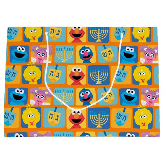 Sesamstraat Chanoeka patroon Groot Cadeauzakje (Voorkant)