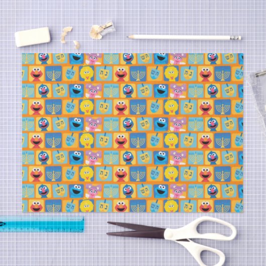 Sesamstraat Chanoeka patroon Tissuepapier (Craft)
