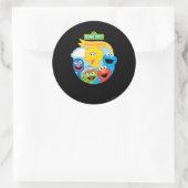 Sesamstraat Character Art Ronde Sticker (Tas)