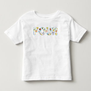 Sesamstraat Confetti Pattern Vierde Verjaardag Kinder Shirts