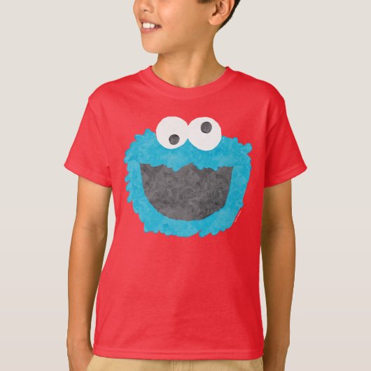 Sesamstraat | Cookie Monster Face T-shirt (Voorkant)
