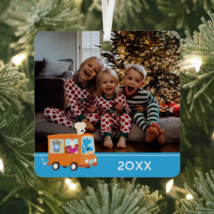 Sesamstraat Cookie Monster Food Truck Metalen Ornament