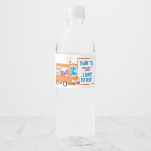Sesamstraat Cookie Monster Foodie Truck Waterfles Etiket (Voorkant)