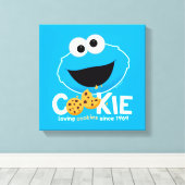 Sesamstraat | Cookie Monster Loving Cookies Canvas Afdruk (Insitu (Houten vloer))