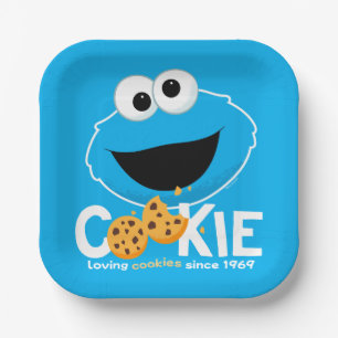 Sesamstraat Cookie Monster Loving Cookies Papieren Bordje