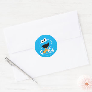 Sesamstraat   Cookie Monster Loving Cookies Ronde Sticker