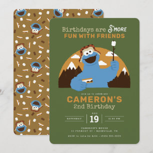 Sesamstraat - Cookie Monster S'more Birthday Kaart