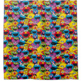 Sesamstraat Crew Pattern Douchegordijn (Voorkant)