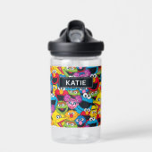 Sesamstraat Crew Pattern | Jouw namen toevoegen Waterfles (Voorkant)