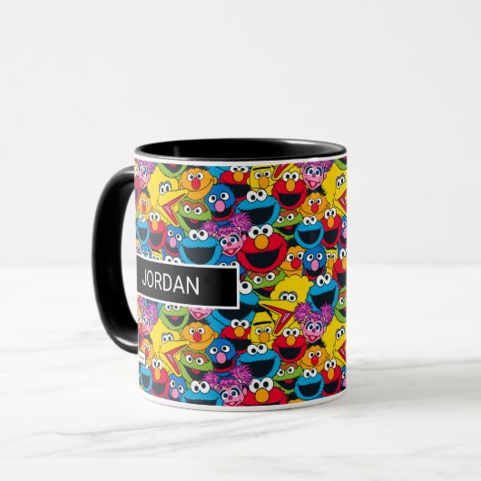 Sesamstraat Crew Pattern Mok (Voorkant links)