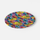 Sesamstraat Crew Pattern Papieren Bordje (Gekanteld)