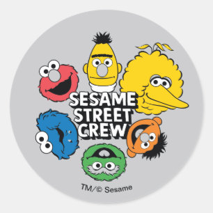 Sesamstraat Crew Ronde Sticker
