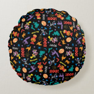 Sesamstraat Cute Halloween Pattern Rond Kussen