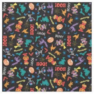 Sesamstraat   Cute Halloween Pattern Stof