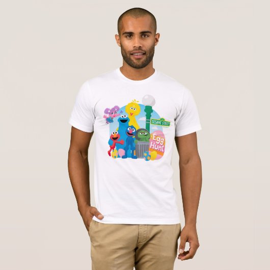 Sesamstraat Easter Egg Hunt T-shirt (Voorkant volledig)