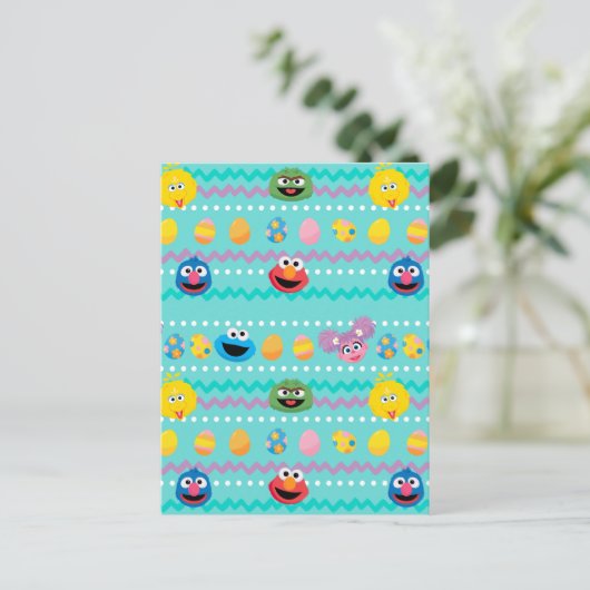 Sesamstraat Easter Egg Pattern Briefkaart (Staand voorkant)