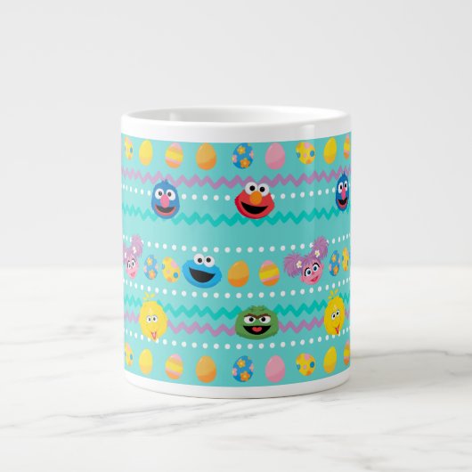 Sesamstraat Easter Egg Pattern Extra Grote Beker (Voorkant)