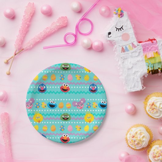 Sesamstraat Easter Egg Pattern Papieren Bordje (Feest)