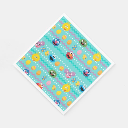 Sesamstraat Easter Egg Pattern Servet (Hoek)