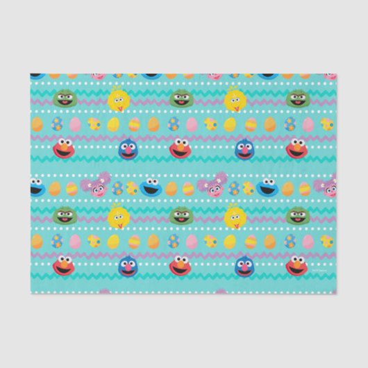 Sesamstraat Easter Egg Pattern Tissuepapier (Voorkant)
