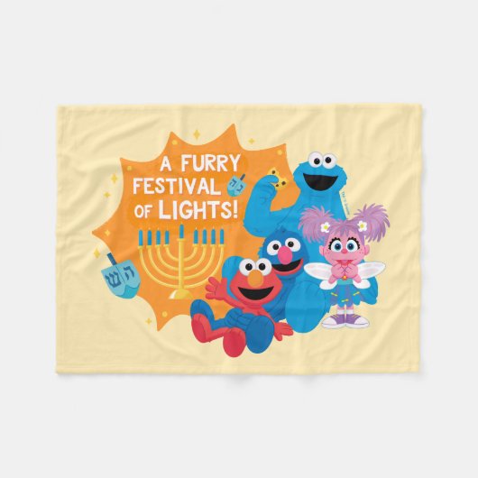 Sesamstraat | Een harig lichtfestival! Fleece Deken (Voorkant (Horizontaal))