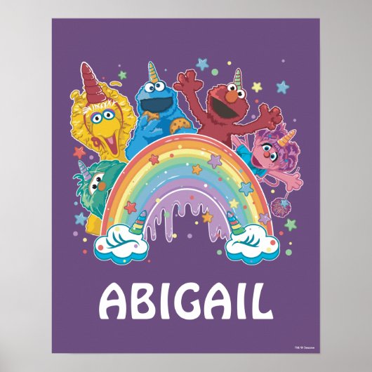 Sesamstraat Eenhoorn Rainbow Poster (Voorkant)