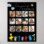 Sesamstraat | Eerste jaar baby - Fotocollage Poster (Voorkant)