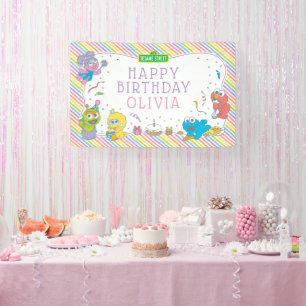 Sesamstraat Eerste jaarbanner voor baby's Spandoek