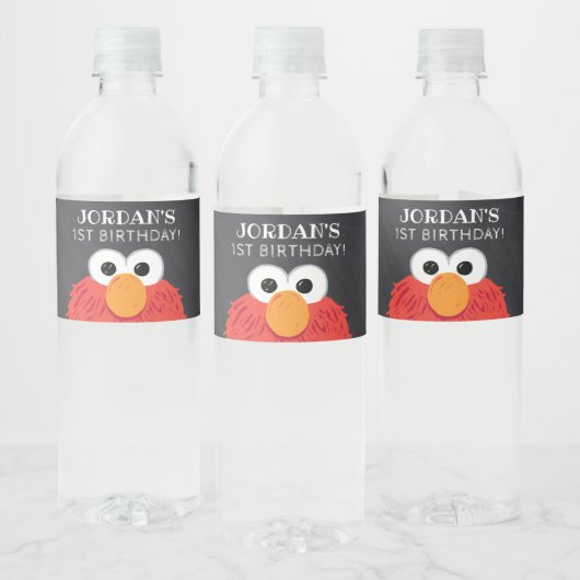 Sesamstraat | Elmo Birthday Chalkboard Waterfles Etiket (Flessen)
