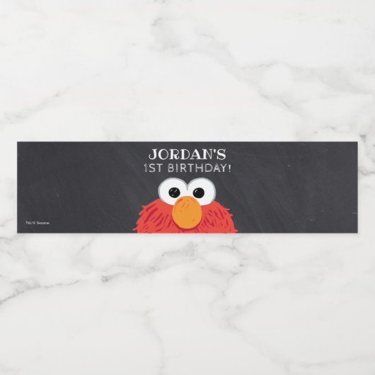 Sesamstraat | Elmo Birthday Chalkboard Waterfles Etiket (Enkel label)