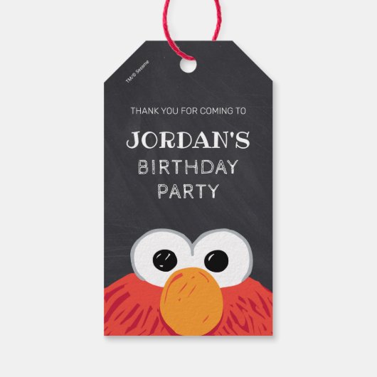 Sesamstraat Elmo Chalkboard Verjaardag Cadeaulabel (Achterkant)