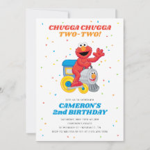 Sesamstraat Elmo Chugga Chugga Twee Verjaardag