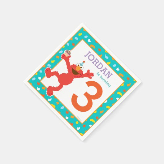 Sesamstraat | Elmo - Cupcake & Confetti Birthday Servetten (Hoek)