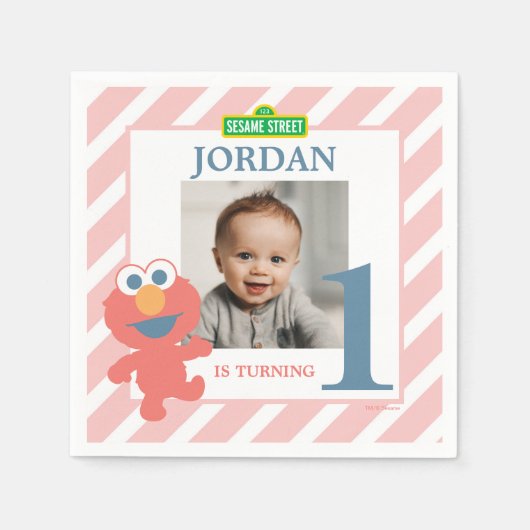Sesamstraat | Elmo - Eerste Verjaardag Papier serv Servet (Voorkant)