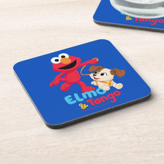 Sesamstraat | Elmo en Tango aan het werk Bier Onderzetter (Linkerzijde)