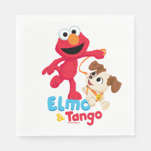 Sesamstraat   Elmo en Tango aan het werk Servet