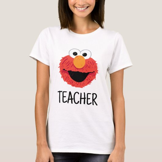 Sesamstraat | Elmo Face Teacher T-shirt (Voorkant)