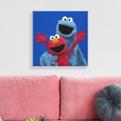Sesamstraat | Elmo & Koekjesmonster Canvas Afdruk (Insitu (Woonkamer))