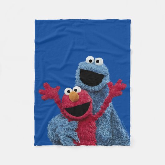 Sesamstraat | Elmo & Koekjesmonster Fleece Deken (Voorkant)