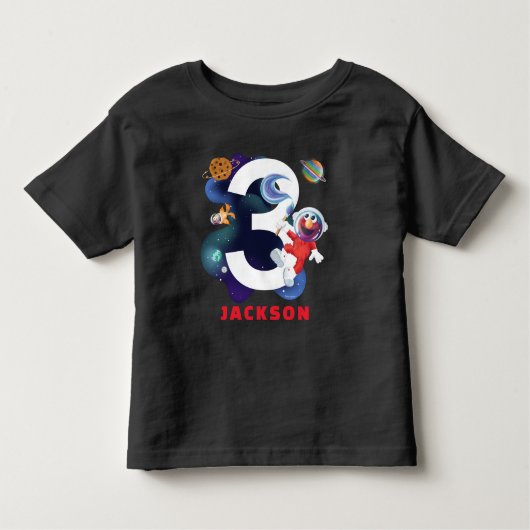 Sesamstraat | Elmo Outer Space Verjaardag Kinder Shirts (Voorkant)