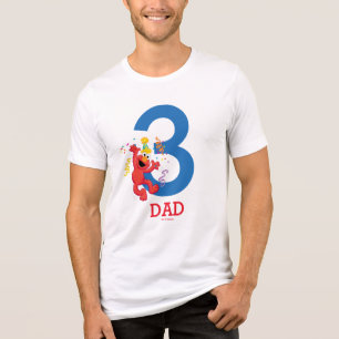 Sesamstraat   Elmo - Rainbow Birthday Dad Tri-Blend Shirt