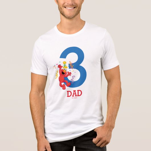 Sesamstraat | Elmo - Rainbow Birthday Dad Tri-Blend Shirt (Voorkant)