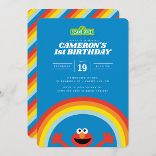 Sesamstraat   Elmo Rainbow Birthday Kaart