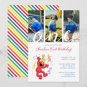 Sesamstraat   Elmo - Regenboog 1e Verjaardag Foto Kaart