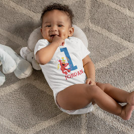 Sesamstraat | Elmo - Regenboog 1e verjaardag Romper