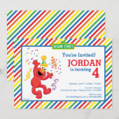 Sesamstraat | Elmo - Regenboog 4e verjaardag Kaart (Voorkant / Achterkant)