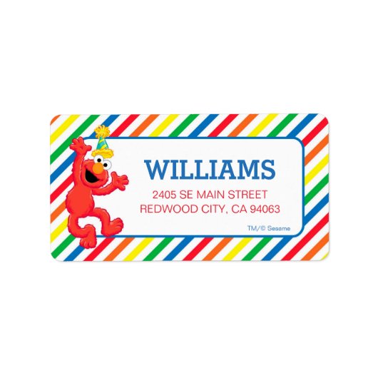 Sesamstraat | Elmo - Regenboogdag Etiket (Voorkant)