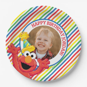 Sesamstraat   Elmo - Regenboogdag Papieren Bordje