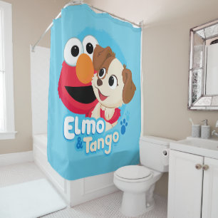 Sesamstraat   Elmo & Tango Badge Douchegordijn