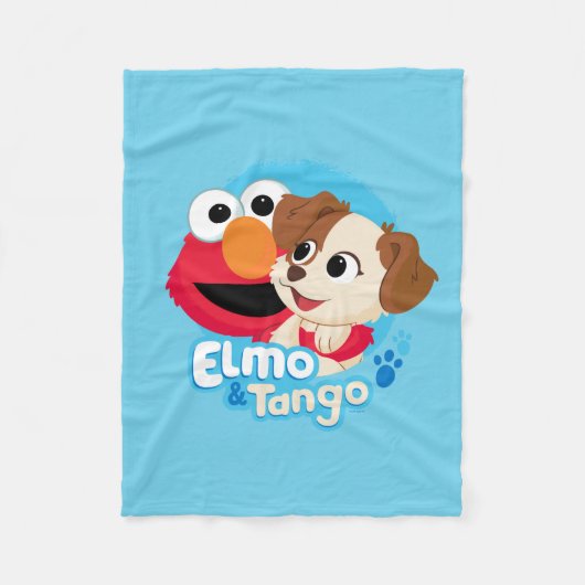 Sesamstraat | Elmo & Tango Badge Fleece Deken (Voorkant)